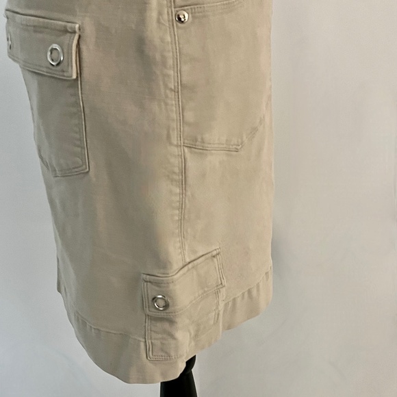 White House Black Market Light Khaki Stretch Mini Skirt Size 6 - Picture 5 of 10